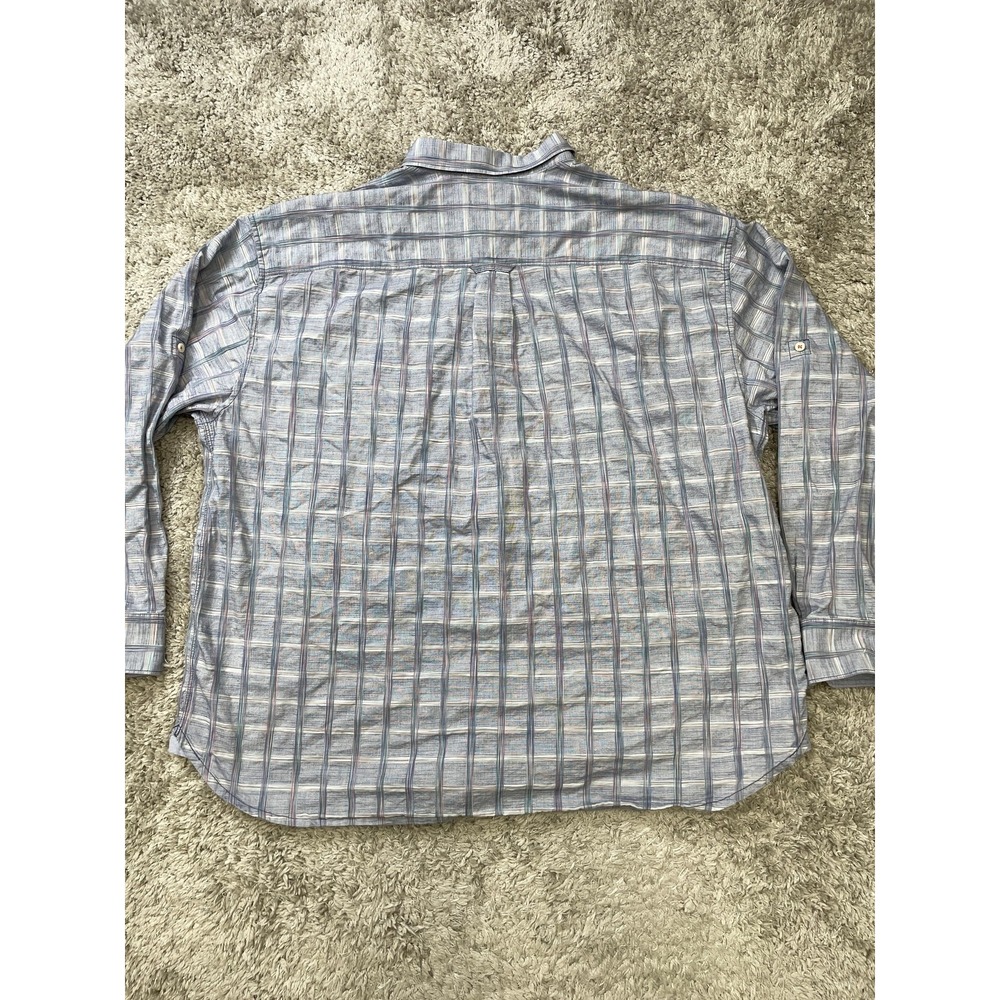 Tommy Bahama Jeans Shirt Mens 2XB Blue Plaid 100% Cotton Long Sleeve Casual - Picture 9 of 11
